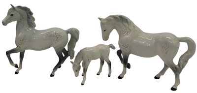 Lot 363 - Two Beswick dapple grey horses, the...