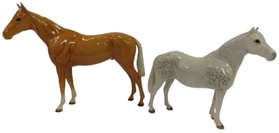 Lot 377 - Two Beswick pottery horses, comprising a...