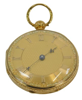 Lot 400 - A late 19thC lady's gold cased pocket watch,...