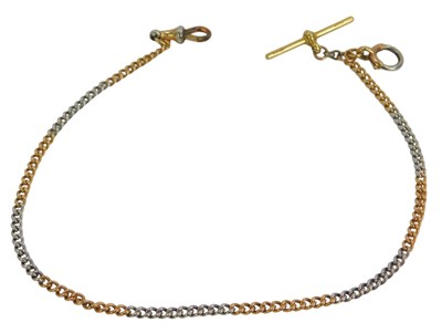 Lot 401 - An 18ct yellow and white gold curb link watch...