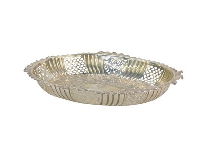Lot 402 - A Victorian silver bowl, of oval pierced form,...