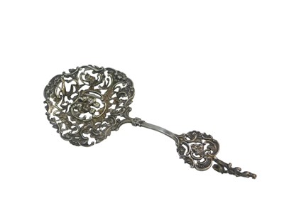 Lot 408 - A Continental white metal love spoon, of...