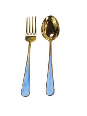 Lot 412 - A Norwegian J Tostrup silver gilt and enamel...