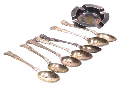 Lot 248A - A set of four Edward VII silver Kings pattern...