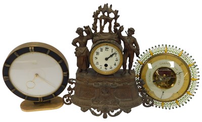 Lot 447 - A Kienzle mantel clock, circular cream dial...