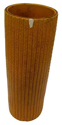 Lot 449 - A Burmantofts mustard glaze umbrella stand, of...