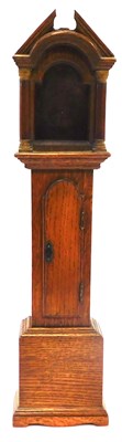 Lot 482 - An early 20thC oak cased miniature long case...