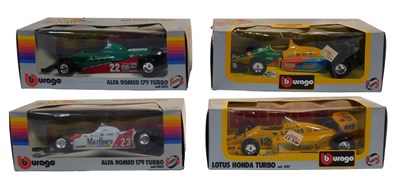 Lot 218 - Burago diecast F1 cars, 1:24 scale, comprising...