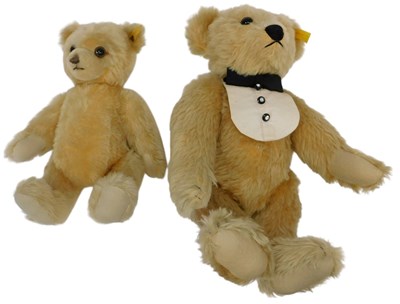 Lot 265 - Two Steiff blonde mohair Teddy bears, one with...