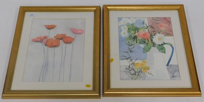 Lot 2061 - Two gilt framed still lives of flowers.