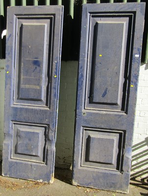 Lot 1169 - Two wooden, painted doors with ironmongery on...