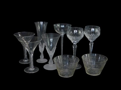 Lot 493 - A group of glassware, to include two Victorian...