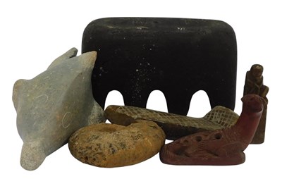 Lot 496 - A group of carvings, to include a black...