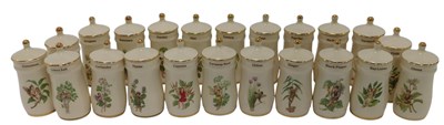Lot 503 - Twenty two Gresham Flower Fairy pottery spice...