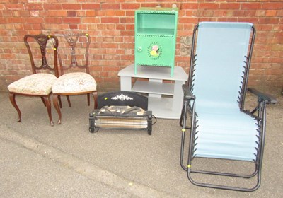 Lot 1089 - A group of furniture, comprising a green...