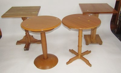 Lot 1134 - Two circular occasional or pub tables, and two...