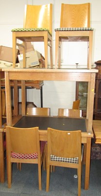 Lot 1135 - A courtroom table, with black leatherette...