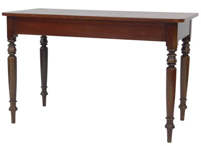 Lot 588 - A 19thC mahogany side table, the front with a...