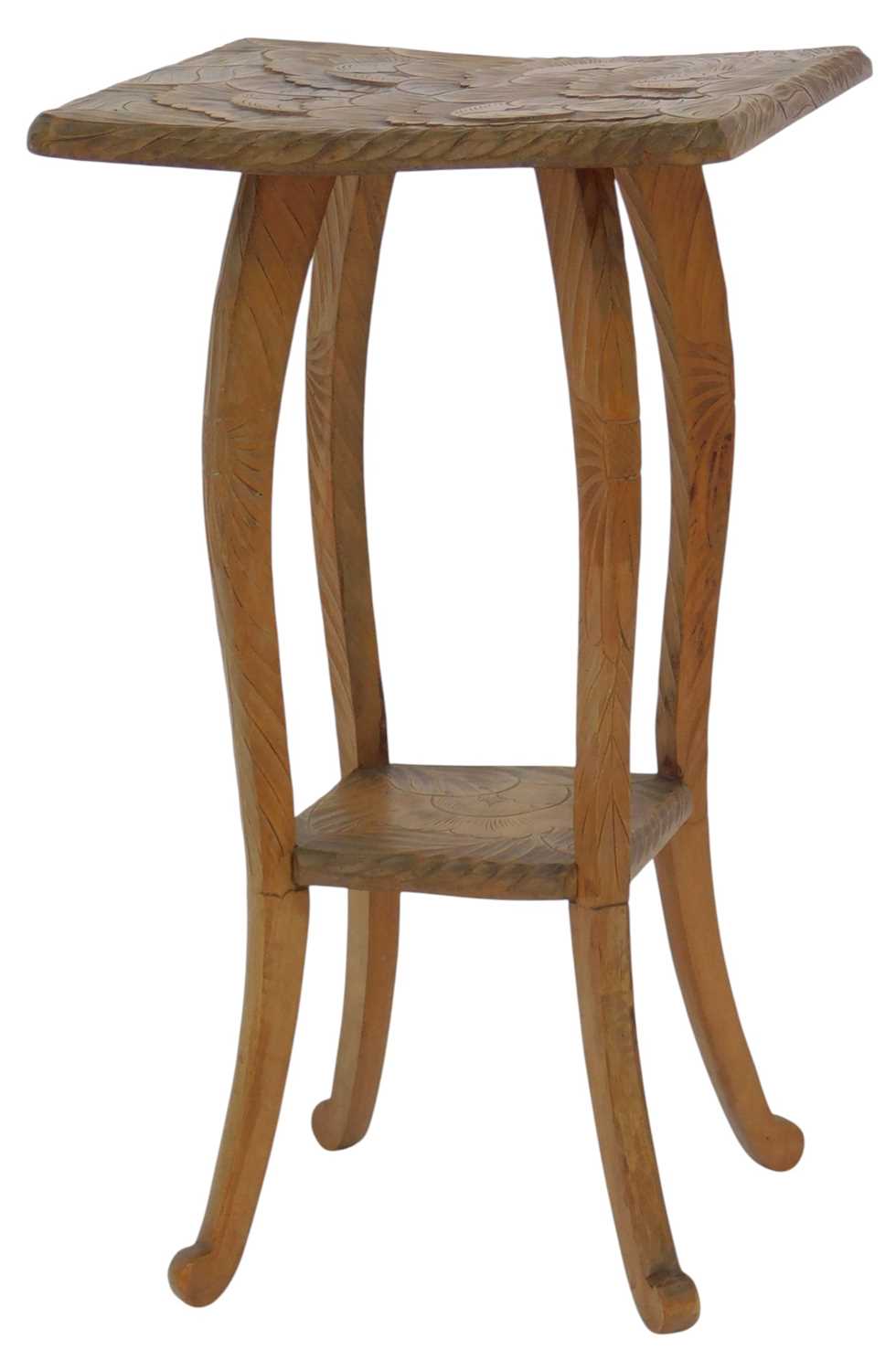 Lot 607 - A 20thC Liberty style two tier table, the...