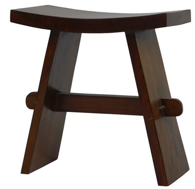 Lot 608 - A 20thC hardwood stool, rectangular curved top,...