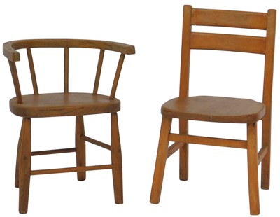 Lot 609 - A pair of 20thC child's chairs, comprising an...