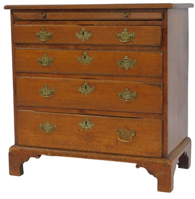 Lot 610 - A George III oak bachelor's chest, with brush...