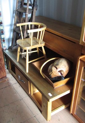 Lot 1096 - A small A-frame wooden stepladder, a child's...