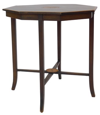 Lot 618 - A Victorian mahogany and inlaid window table,...