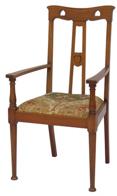 Lot 628 - An Arts and Crafts mahogany dining chair, with...
