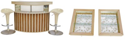 Lot 631 - A mid century melamine bar, of curved form,...
