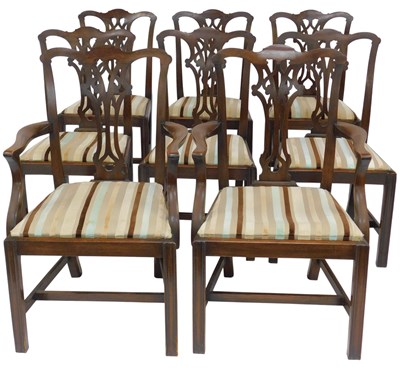 Lot 633 - A set of eight 19thC Hepplewhite style...