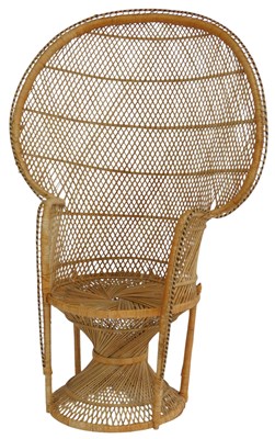 Lot 638 - A wicker peacock chair, on an hourglass...