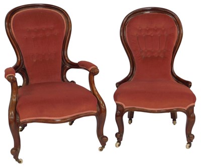 Lot 572 - A pair of Victorian mahogany lady's and...