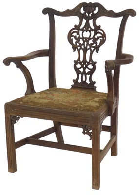 Lot 576 - A 19thC mahogany Chippendale style mahogany...