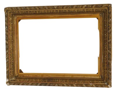 Lot 585 - A 19thC gilt gesso picture frame, 118cm x 90cm.