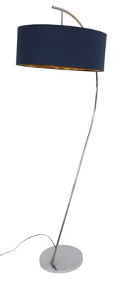 Lot 600 - A contemporary metal standard lamp, of sloping...