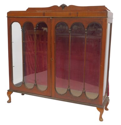 Lot 580 - An early 20thC mahogany display cabinet, the...