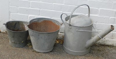 Lot 656 - A group of galvanised metalwares, comprising a...