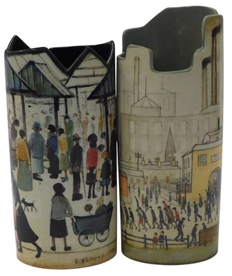 Lot 674 - Two Beswick Silhouette d'Art LS Lowry vases,...