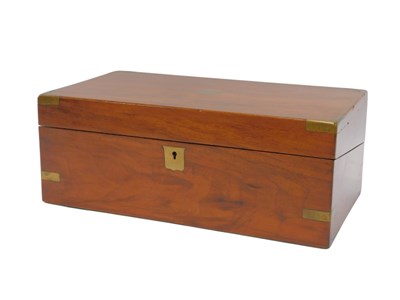Lot 677 - A Victorian mahogany and brass-bound writing...