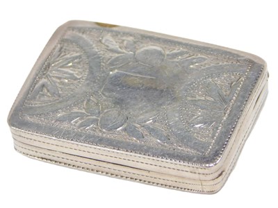 Lot 13 - A George III silver rectangular vinaigrette,...