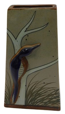 Lot 683 - A studio pottery slab vase, of tapering form,...