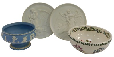 Lot 685 - A pair of Royal Copenhagen bisque porcelain...
