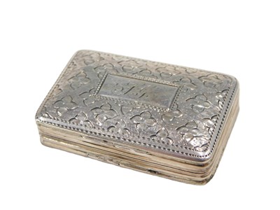 Lot 21 - A George IV silver vinaigrette, of rectangular...