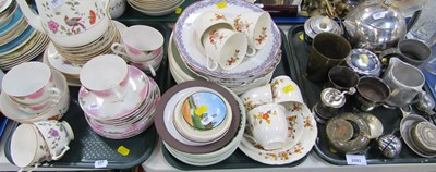 Lot 2092 - Metalware and ceramic teawares, including...