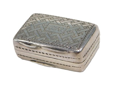 Lot 26 - A William IV rectangular silver vinaigrette,...