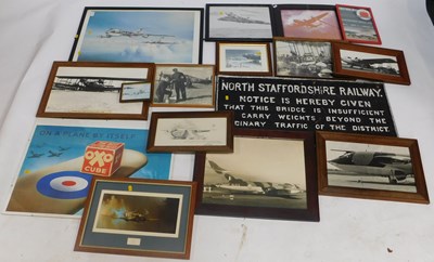 Lot 2112 - Pictures, prints and metal framed reproduction...