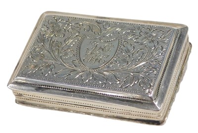 Lot 27 - A William IV rectangular silver vinaigrette,...