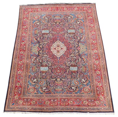 Lot 687 - A Persian Kashmir carpet, blue ground, with a...
