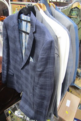 Lot 2188 - A gentleman's long blue great coat, suit...